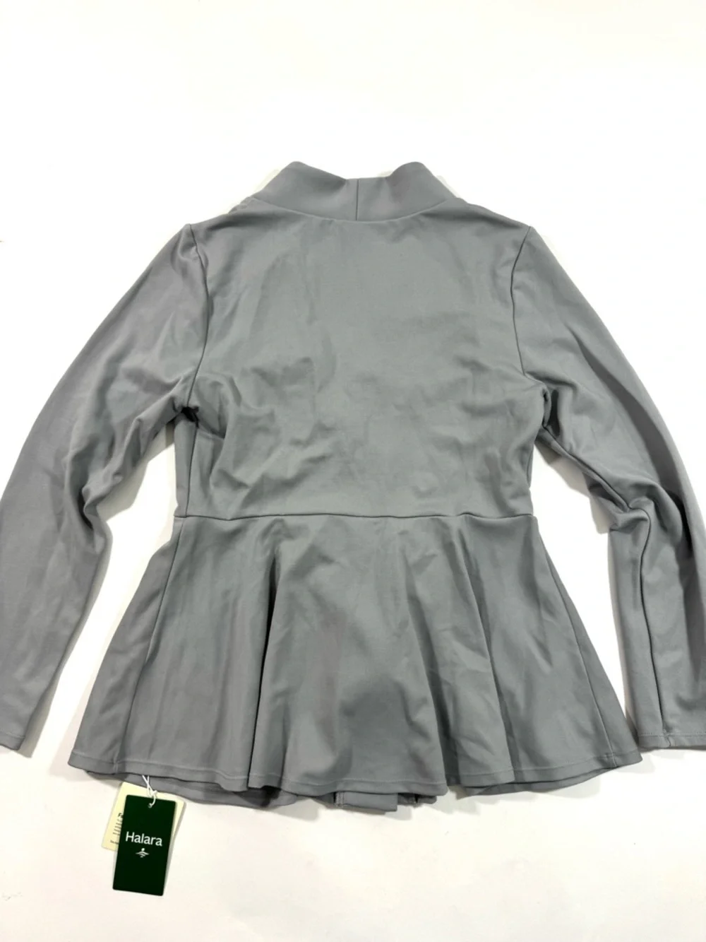 New Halara V Neck Single Button Peplum Jacket Earthy Grey - Picture 4 of 8